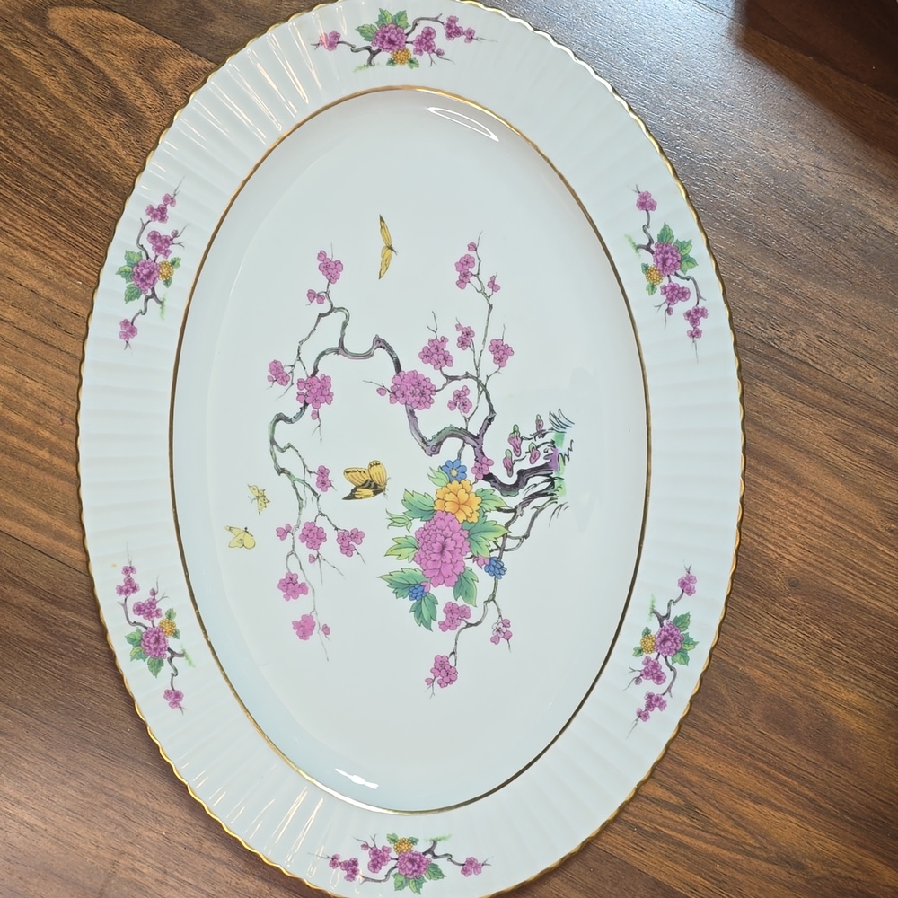 Lenox Ming Temple Small 13" Oval Platter with Gold Trim